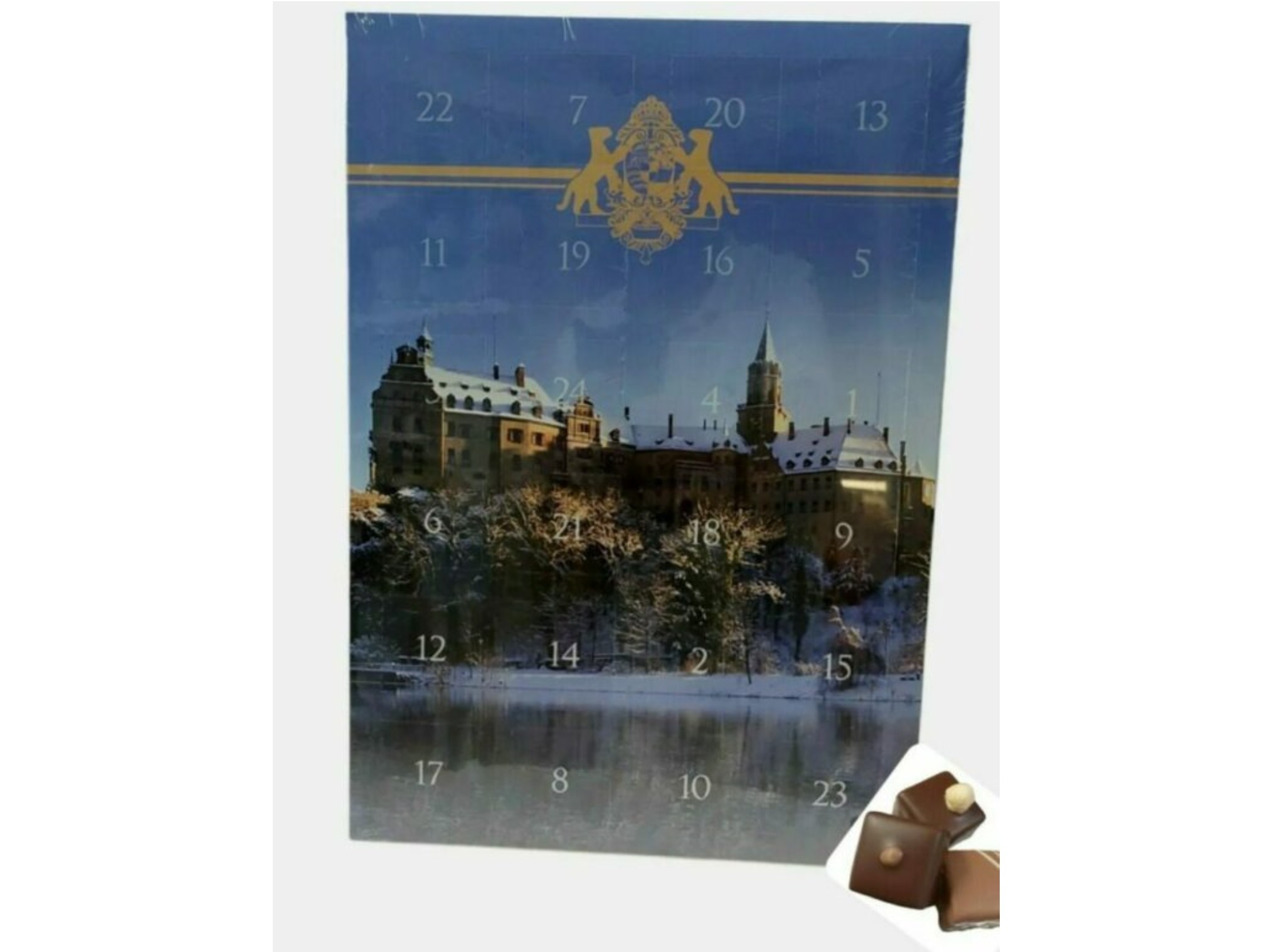 Adventskalender mit Dominosteinen gefüllt